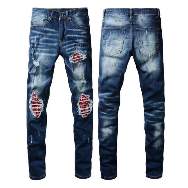 Red Ripped Hole Purple Jeans A 37 styles