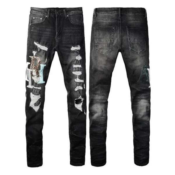 Leopard-Print Letters Purple Jeans 37 styles